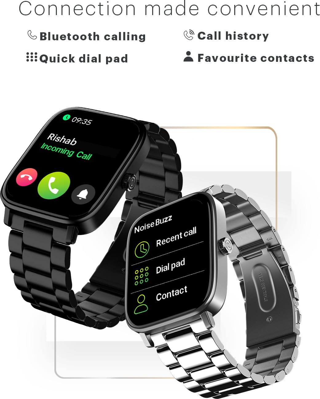 Noise Pulse 2 Pro [New Launch] 1.8" Vibrant Display, Bluetooth Calling Smart Watch for Men &amp; Women, 7 Days Battery Life, Metallic Finish, Built-in Games, Voice Assistance, Health Suite (Elite Black)