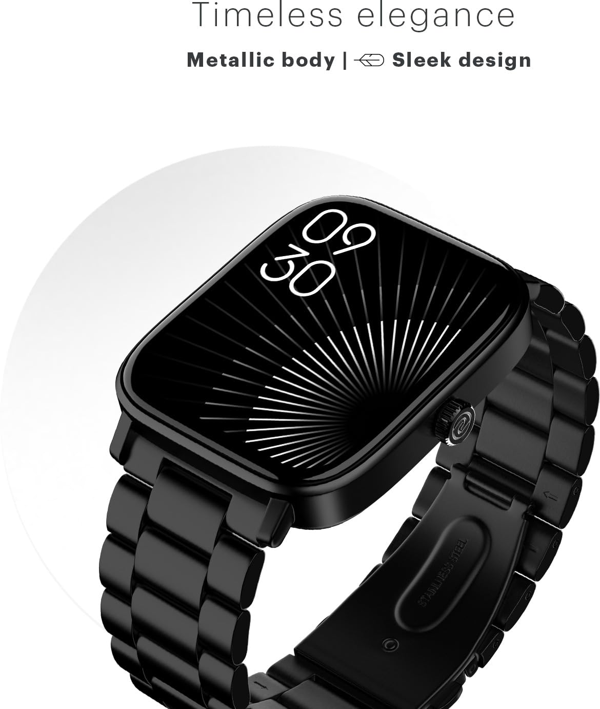 Noise Pulse 2 Pro [New Launch] 1.8" Vibrant Display, Bluetooth Calling Smart Watch for Men &amp; Women, 7 Days Battery Life, Metallic Finish, Built-in Games, Voice Assistance, Health Suite (Elite Black)